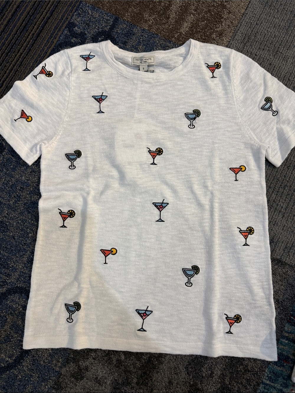 Metric White Embroidered Tee 52611